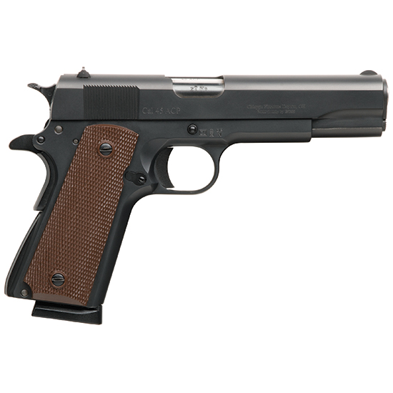 CDLY 1911 45ACP 5" BLK BROWN CHECKERED GRIPS