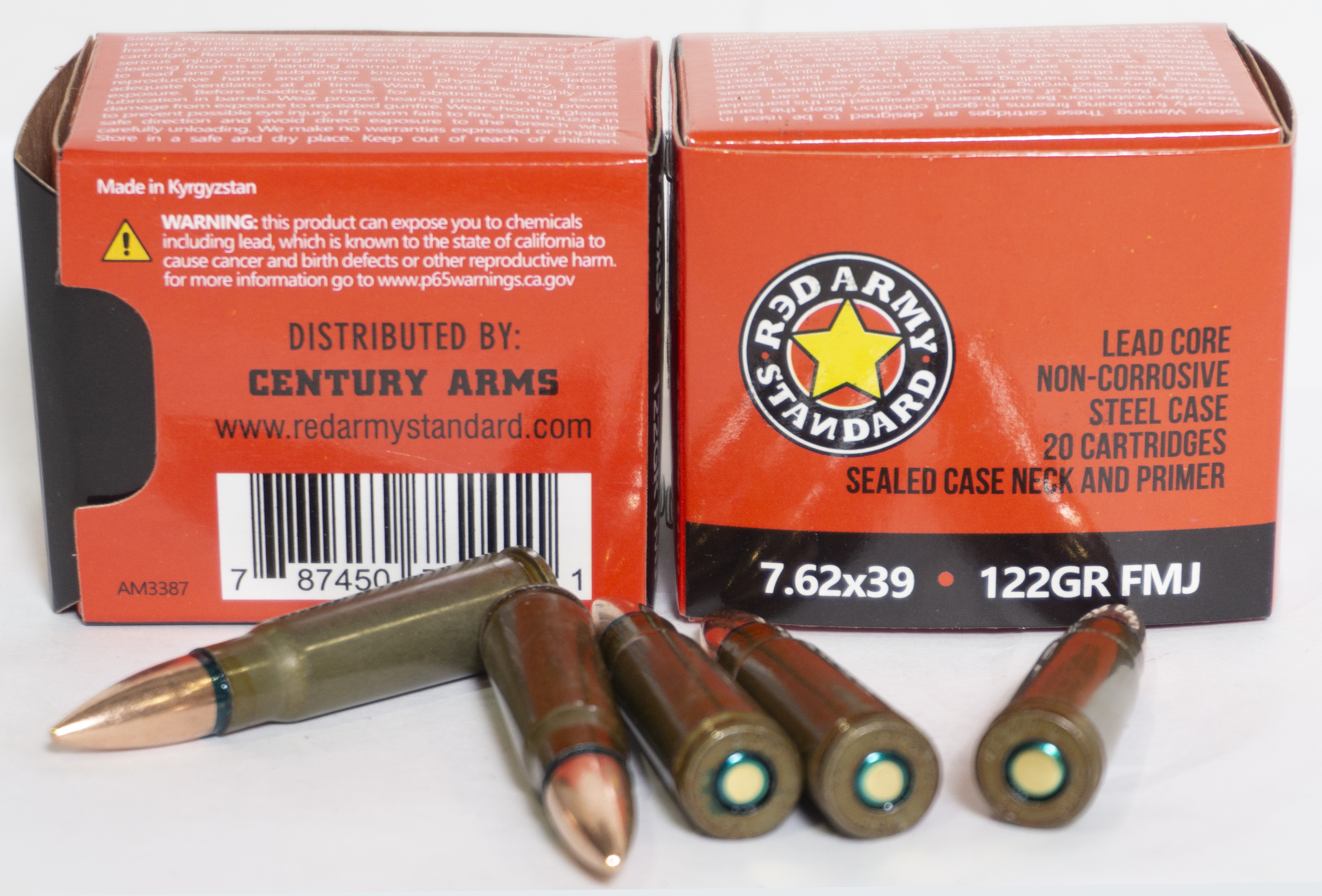 CENT AMMO RED ARMY STD 7.62X39 FMJ 122GR 1000RD