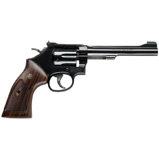 SW 48 CLASSIC 22MAG 6" CHECKERED WOOD GRIP 6RD