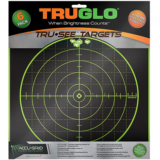 TRUGLO TRU-SEE TARGETS 100 YARD 12X12" 6PK