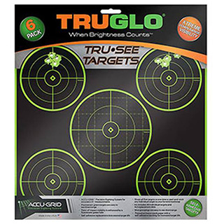 TRUGLO TRU-SEE TARGETS 5-BULL 12X12" 6PK