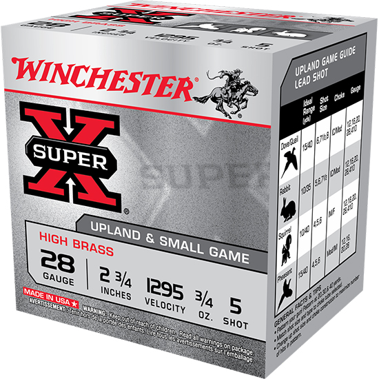 WIN SUPER-X HIGH BRASS GAME 28GA 2.75" 25/10