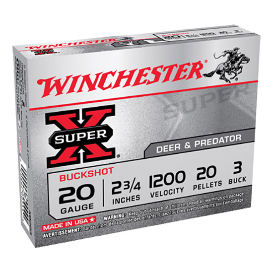 WIN SUPER-X 20GA 2.75" 000 BUCK 5/50